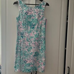 Lilly Pulitzer Pink and Green Tropical Mini Dress